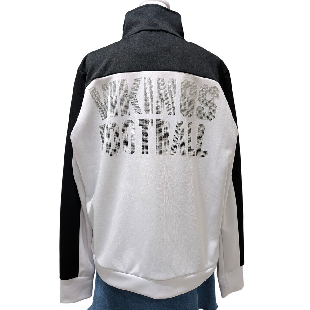 NFL Minnesota Vikings Football‎ Women's Track Jacket Rhinestone Logo Full Zip XL